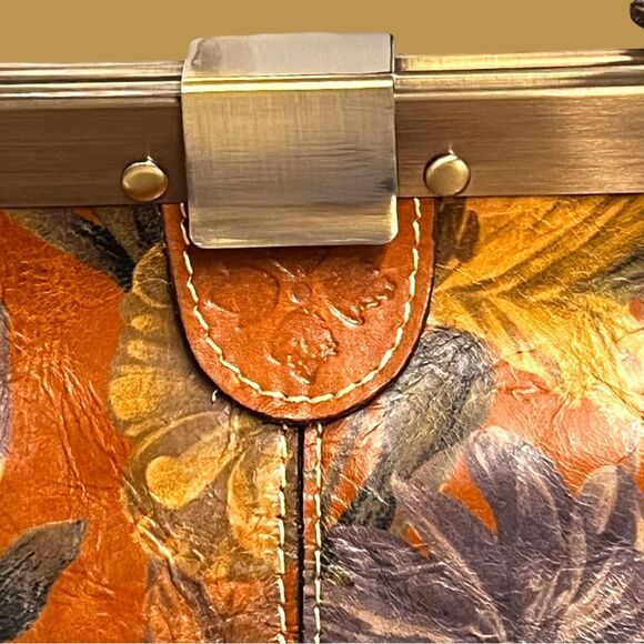 PATRICIA NASH LEATHER FERRARA SATCHEL BAG ENLIGHTENED GARDEN RETIRED FLORAL - Picture 5 of 14